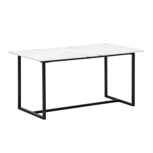 Fynd Wohnling Matbord Wohnling Industriell loftstil, MDF med metallben med gyllene spets Marmor, Vit, 160x80 cm Marmor, Vit, 160x80 cm - Möbler