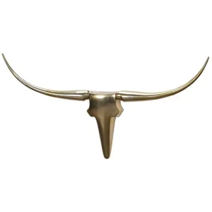 Kundfavorit Wohnling Väggdekoration Wohnling Tjur Handpolerad Aluminium Industriell Guld, 125 cm Guld, 125 cm - Inredning