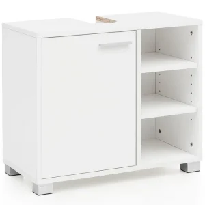 Rabatter Wohnling Tvättställsskåp Wohnling Folierad spånskiva 1 dörr 3 förvaringshyllor modern - Hus & renovering