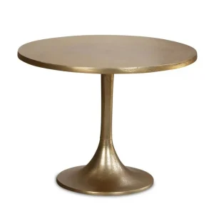 Wohnling Soffbord Wohnling 60 cm rund industristil med guldfärgad metallram - Möbler Snabb leverans