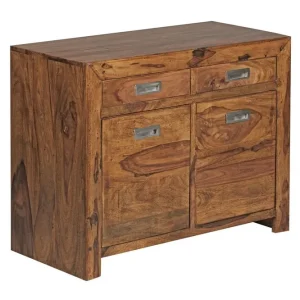 Outlet Wohnling Sideboard Wohnling Massivt trä 90 cm 2 dörrar 2 lådor Lantstil - Förvaring