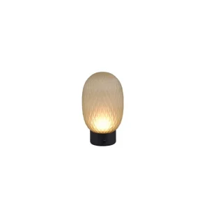 Nyhet Trio Lighting Bordslampa Laddningsbar TRIO Facette Mattsvart/grön Mattsvart/grön - Belysning & el