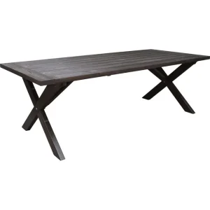 Endast idag Utomhusmöbelgrupp 220 cm bord & 6 Merida grå stolar Brun Brun - Utemöbler