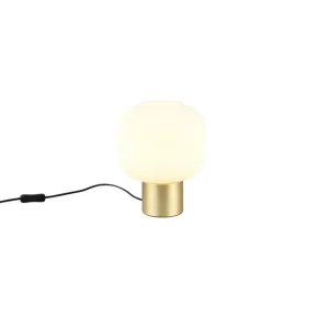 Trio Lighting Bordslampa TRIO Diva Mattmässing/vit Mattmässing/vit - Belysning & el Begränsat erbjudande