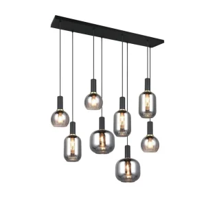 Trio Lighting Pendel TRIO Diva 8-del, Mattsvart/kromad 8-del, Mattsvart/kromad - Belysning & el Kampanjpris