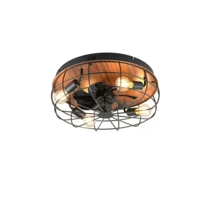 Populärt val Trio Lighting Fläkt TRIO Trondheim Mattsvart/trä Mattsvart/trä - Belysning & el