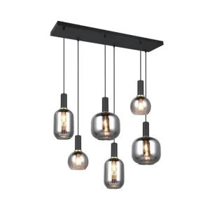 Trio Lighting Pendel TRIO Diva 6-del, Mattsvart/kromad 6-del, Mattsvart/kromad - Belysning & el Premium