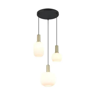Kundfavorit Trio Lighting Pendel TRIO Diva 3-del, Mattmässing/vit 3-del, Mattmässing/vit - Belysning & el