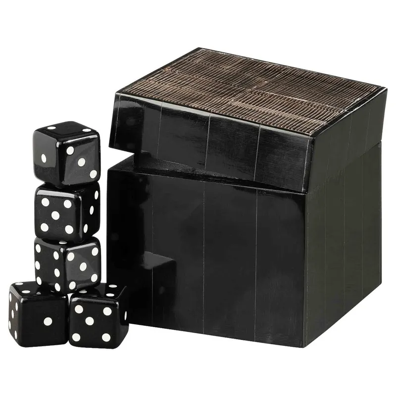 Avorio Tärningsspel Dekoration Svart/Brun Snabb frakt
