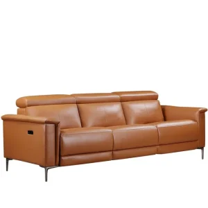 Kampanjpris Loft24 Reclinersoffa utan hörn Loft24 3-sitssoffa Lund Cognac Brun,Grå - Möbler