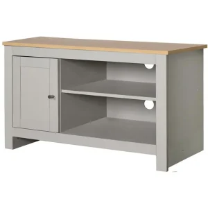 Köp nu Loft24 Lowboard Emerald 95x39x58 cm, Natur/Grå 95x39x58 cm, Natur/Grå - Möbler