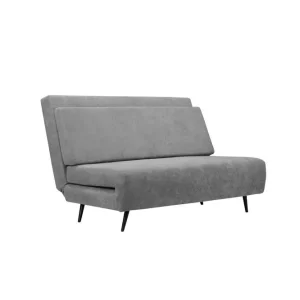 I lager Loft24 Sängsoffa Mallory Antracit, Linnetyg/Metall/Trä Antracit, Linnetyg/Metall/Trä - Möbler