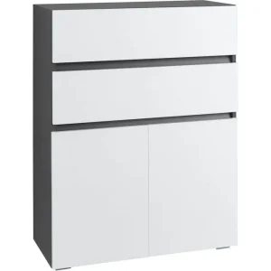 Loft24 Badrumsskåp Wisla 76x35x98 cm, Antracit/Vit 76x35x98 cm, Antracit/Vit - Hus & renovering Extra rabatt