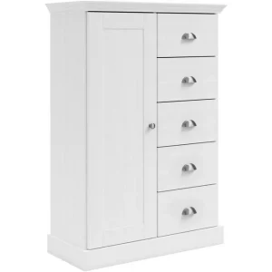 Reapris Loft24 Byrå Motala 75x35x110 cm, Vit 75x35x110 cm, Vit - Förvaring