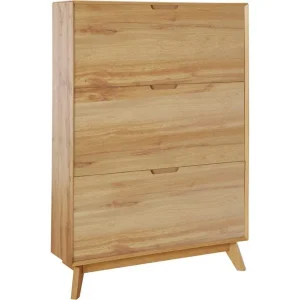 Loft24 Skoförvaring Ezra 3 klaffar 89x24x125 cm, Wotan-ek 89x24x125 cm, Wotan-ek - Förvaring Begränsat erbjudande