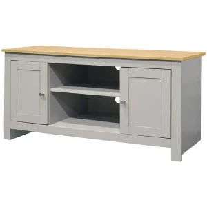 Loft24 Lowboard Emerald 120x39x58 cm, Natur/Grå 120x39x58 cm, Natur/Grå - Möbler Fynd
