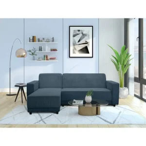 Loft24 Bäddsoffa Allie Blå, Cordoroy, 82x229x154 cm Blå, Cordoroy, 82x229x154 cm - Möbler Fri frakt