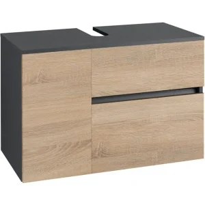 Billigare Loft24 Tvättställsskåp Wisla 80x45x53 cm, Antracit/Ek 80x45x53 cm, Antracit/Ek - Hus & renovering