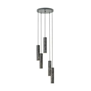 Kampanj Takpendel Eglo Mentalona Antracit Terrazzo Rondell med 5 Lampor - Belysning & el
