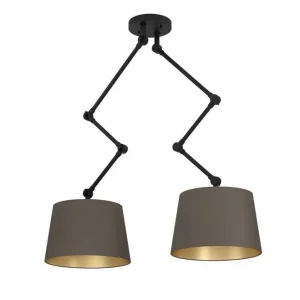 Nyhet Takpendel Eglo Pistunio Cappuccino/Mässing/Svart med 2 Lampor - Belysning & el