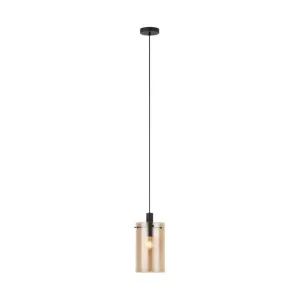 Begränsat erbjudande Eglo Takpendel Eglo Polverara Svart/Amber 1 Lampa 1 Lampa - Belysning & el