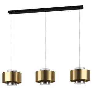 Extra rabatt Eglo Takpendel Eglo Duglia Transparent/Guld med 3 Lampor - Belysning & el
