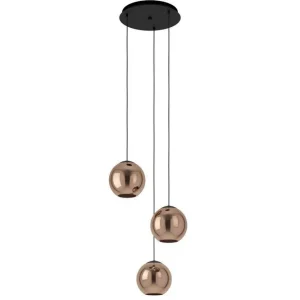 Beställ nu Takpendel Eglo Cordoba Rondell Svart/Koppar med 3 Lampor - Belysning & el