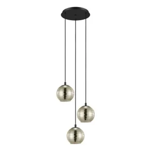 Säker betalning Takpendel Eglo Lemorieta Svart/Guld Rondell med 3 Lampor - Belysning & el