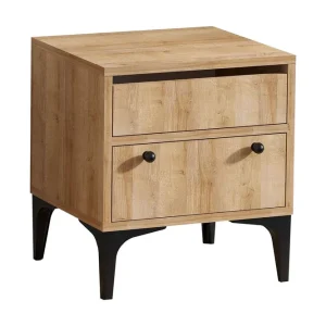 Sängbord 45 cm Natur/Svart - Möbler Rea