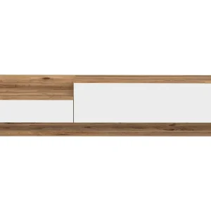 Tv-bänk 160 cm 2 Skåp Vit/Natur - Möbler Nedsatt pris