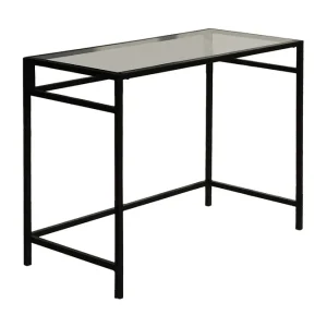 Sabani Skrivbord 100 cm Glas/Rökfärgad/Svart - Möbler Snabb leverans