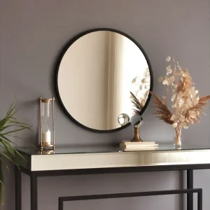 Snabb leverans Spegel 60x60 cm Metall/Svart - Inredning