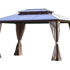 Sunsetia Paviljong 300x400x270 cm Polykarbonattak Beige - Utemöbler & utemiljö Endast denna vecka