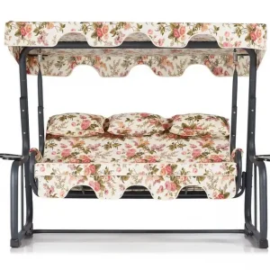 Jaudling 3-sits Hammock med Tak Blommig/Grå - Utemöbler & utemiljö Snabb frakt