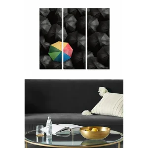 Reapris Canvastavla Abstract 3-pack Flerfärgad 20x50 cm - Inredning