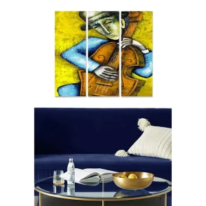 Premium Canvastavla Music 3-pack Flerfärgad 20x50 cm - Inredning
