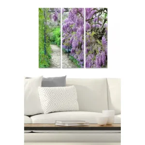 Billig Tavla Floral 3-pack Flerfärgad 20x50 cm - Inredning