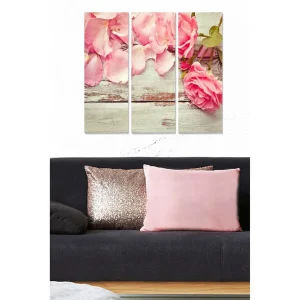 Canvastavla Floral 3-pack Flerfärgad 20x50 cm - Inredning Rabatt