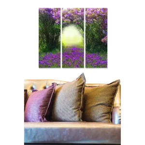 Billigare Canvastavla Floral 3-pack Flerfärgad 20x50 cm - Inredning