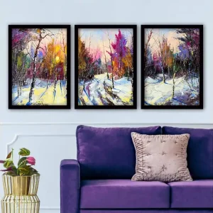 Dekorativ inramad målning 3-Delar 35x45 cm Flerfärgad - Inredning Sänkt pris