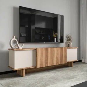 TV-bänk Diannare Beige / Valnöt Beige / Valnöt - Möbler Säker betalning