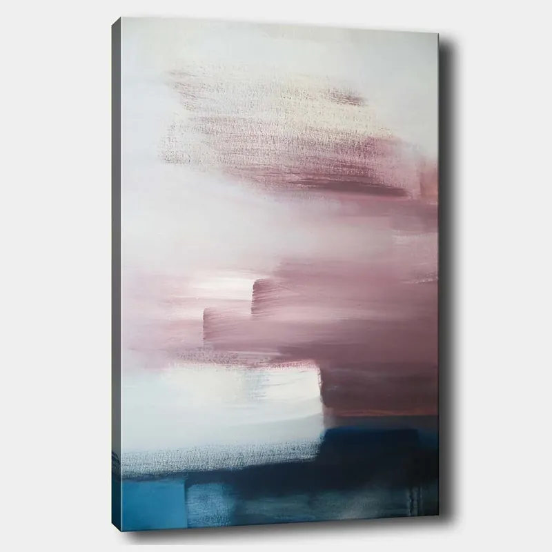 Canvastavla 70x100 cm - Abstrakt komposition med mjuka färgövergångar i rosa och blå nyanser Rosa / Blå / Vit - Inredning Outlet