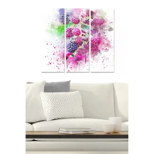 Lägg i varukorgen Canvastavla Floral 3-pack Flerfärgad 20x50 cm - Inredning