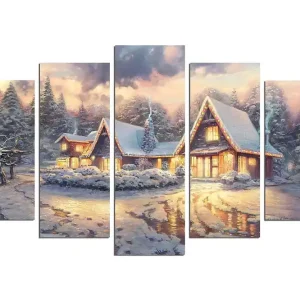 Dekorativ MDF-målning 5-Delar 20x60 cm Flerfärgad - Inredning Outlet