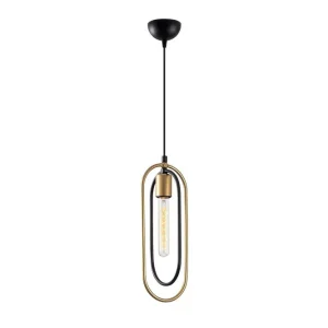 Nyhet Ljuskrona Pindor Sibgle svart / guld Guld/Svart - Belysning & el