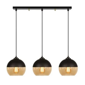 Begränsat erbjudande Ljuskrona Jebax Tre Svart / Honung Guld/Svart - Belysning & el