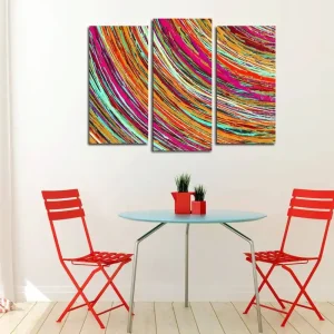 Dekorativ Canvastavla 3-Delar 45x20 cm Flerfärgad - Inredning Trygg betalning