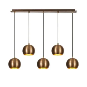 Ljuskrona Rantesh Fem Vintage Guld - Belysning & el Lägg i varukorgen