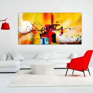 Tavla Street Melodies (1 Part) Orange Wide 120x60 - Inredning & dekor Snabb leverans
