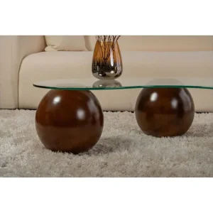Soffbord Homitis Soffbord Jaromere Valnöt / Transparent Medium Colored Wood,Flerfärgad - Möbler Extra rabatt